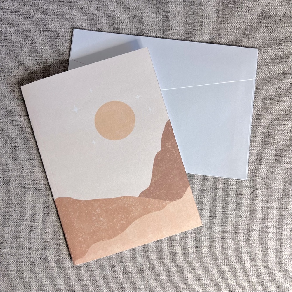 Boho Landscape Greeting card 5x7 blank inside w/envelope